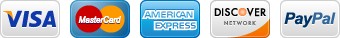 VISA | Master Card | American Express | Discover Network | Paypal