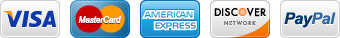 Visa | MasterCard | American Express | Discover Network | PayPal